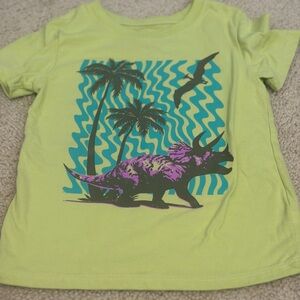Cat & Jack Lime Tee with Dinosaur and Palm Design